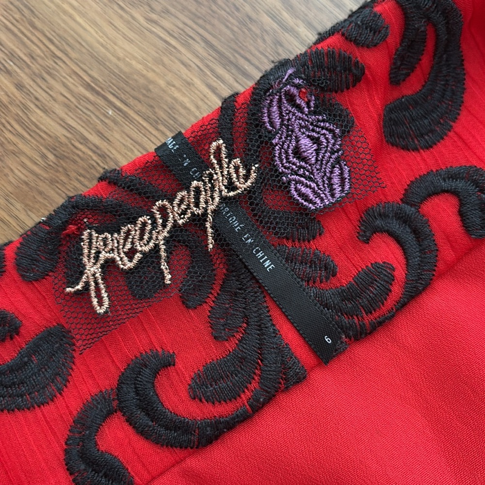 FREE PEOPLE WANT TO WANT ME EMBROIDERED MINI DRESS - Picture 9 of 16